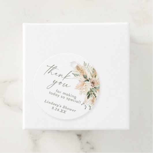 Boho Pampas Gras Bedankkaartje Bedankjes Labels (In situ)