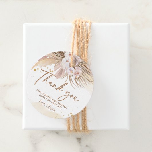 Boho Pampas Gras Bedankt Bedankjes Labels (In situ)