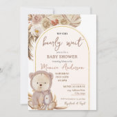 Boho Pampas Gras Beer Baby Shower Kaart (Voorkant)