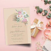 Boho Pampas Gras Beige Bloemen Boog Bruidsfeest Kaart