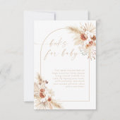 Boho Pampas Gras Beige Boeken voor Baby Kaart (Voorkant)