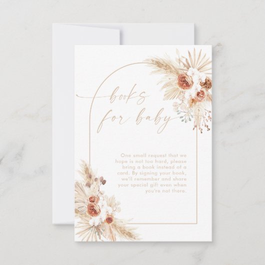 Boho Pampas Gras Beige Boeken voor Baby Kaart (Voorkant)