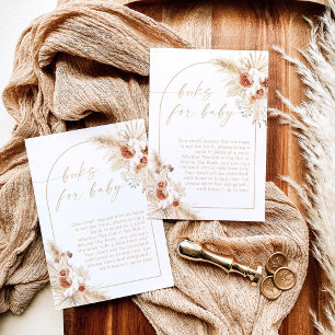 Boho Pampas Gras Beige Boeken voor Baby Kaart
