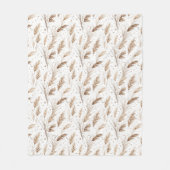 Boho Pampas Gras Beige Bruin Ster Patroon (1) Fleece Deken (Voorkant)