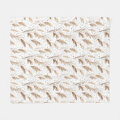 Boho Pampas Gras Beige Bruin Ster Patroon (1) Fleece Deken (Voorkant (Horizontaal))