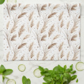 Boho Pampas Gras Beige Bruin Ster Patroon (1) Theedoek (Gevouwen)