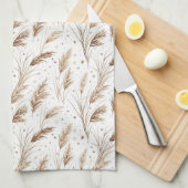 Boho Pampas Gras Beige Bruin Ster Patroon (1) Theedoek (Quarter Fold)