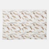 Boho Pampas Gras Beige Bruin Ster Patroon (1) Theedoek (Horizontaal)