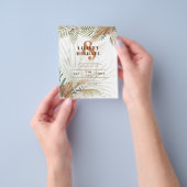 BOHO Pampas Gras Beige Groen Terracotta Bruiloft Flyer (Hand)