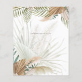 BOHO Pampas Gras Beige Groen Terracotta Bruiloft Flyer (Achterkant)