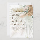 BOHO Pampas Gras Beige Groen Terracotta Bruiloft Kaart (Voorkant)