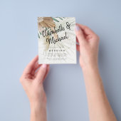 BOHO Pampas Gras Beige Groen Terracotta Trouwdag Flyer (Hand)