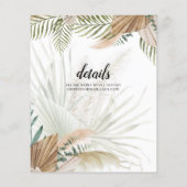 BOHO Pampas Gras Beige Groene Terracotta Bruiloft Flyer (Achterkant)