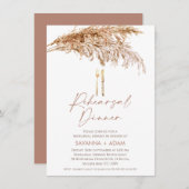 Boho Pampas gras bestek repetitie diner Kaart (Voorkant / Achterkant)