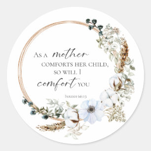 Boho Pampas Gras Bijbelvers God Schriftuur Bloemen Ronde Sticker