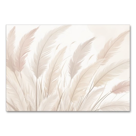 Boho Pampas Gras Blank Huwelijk Kaart (Voorkant)