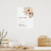 Boho Pampas Gras Bloem Bruidsbruiloft Ontvangst Poster (Keuken)