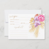 Boho pampas gras bloem recept kaart (Voorkant)