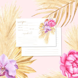 Boho pampas gras bloem recept kaart