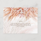 Boho Pampas Gras Bloem Roze Trouwansichtkaart Briefkaart (Achterkant)