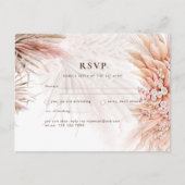 Boho Pampas Gras Bloem Roze Trouwansichtkaart Briefkaart (Voorkant)