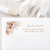 Boho Pampas Gras Bloem Woestijn Retouradres Etiket (Insitu)