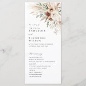 Boho Pampas Gras Bloemachtige Trouwceremonie Programmakaart (Voorkant)