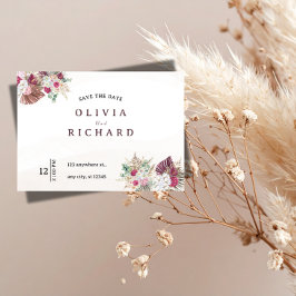Boho Pampas Gras Bloemachtige Trouwkaart Save the Date
