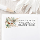 Boho Pampas Gras Bloemboeket Waterverf Etiket (Insitu)