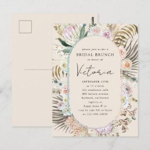 Boho Pampas Gras Bloemen Bruids Brunch Uitnodiging