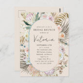 Boho Pampas Gras Bloemen Bruids Brunch Uitnodiging (Voorkant / Achterkant)