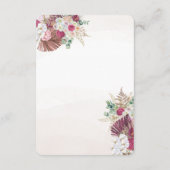 Boho Pampas Gras Bloemen Bruiloft RSVP QR Code  Kaartje (Achterkant)