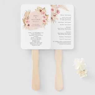 Boho Pampas Gras Bloemen Bruiloftsprogramma Waaier