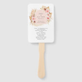 Boho Pampas Gras Bloemen Bruiloftsprogramma Waaier (Voorkant)
