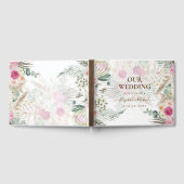 Boho Pampas Gras Bloemen Roze Salie Bruiloft Gastenboek (Volledig)