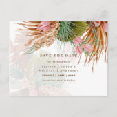Boho Pampas Gras Bloemen Trouw Save The Date Briefkaart (Voorkant)