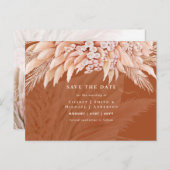 Boho Pampas Gras Bloemen Trouw Save The Date Pos Briefkaart (Voorkant / Achterkant)