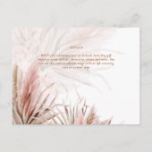 Boho Pampas Gras Bloemen Trouw Save The Date Pos Briefkaart (Achterkant)
