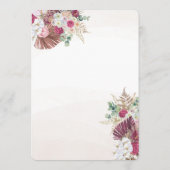 Boho Pampas Gras Bloemhuwelijk Uitnodiging (Achterkant)