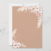Boho Pampas Gras Bloemige Trouwdetails Kaart (Achterkant)
