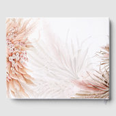 Boho Pampas Gras Bloemkroon Koraal Salie Bruiloft Gastenboek (Achterkant)