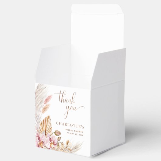 Boho pampas gras blush roze goud | VRIJGEZELLENFEE Bedankdoosjes (Geopend)