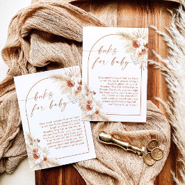 Boho Pampas Gras Boeken voor Baby Verzoekkaart Kaart