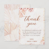 Boho Pampas Gras Boheem Bloem Blush Terracotta Bedankkaart (Voorkant / Achterkant)