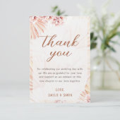 Boho Pampas Gras Boheem Bloemendecor Terracotta Bedankkaart (Staand voorkant)