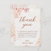 Boho Pampas Gras Boheem Bloemendecor Terracotta Bedankkaart (Voorkant / Achterkant)