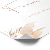 Boho pampas gras bohemian baby shower Favors Poster (Hoek)