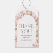 Boho Pampas Gras Boog Baby Shower Cadeaulabel (Voorkant)