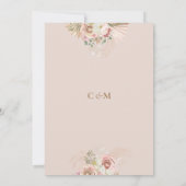 Boho Pampas Gras Boog Bruids Theepartij Uitnodigin Kaart (Achterkant)