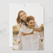 Boho pampas gras boog foto bruiloft kaart (Achterkant)